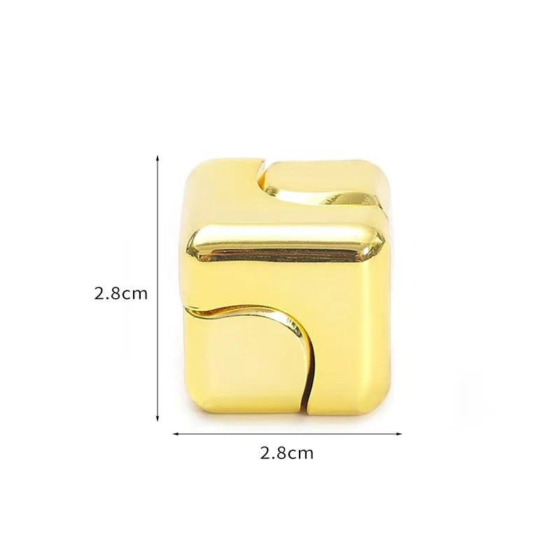 Cube Spinner en Métal – Puzzle Cinétique de Bureau
