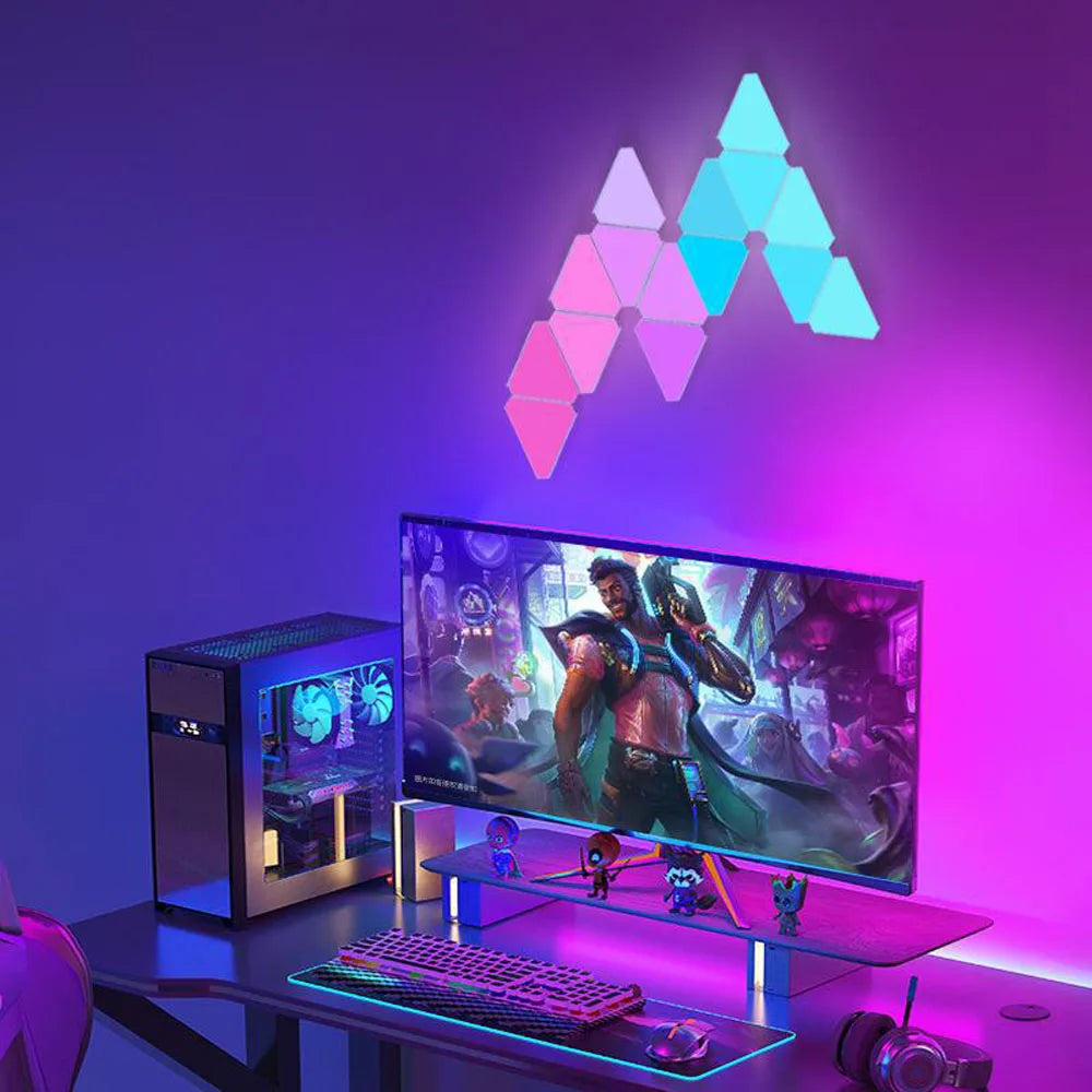 Panneaux LED Triangulaires Connectés – WiFi / Bluetooth, Contrôle Vocal