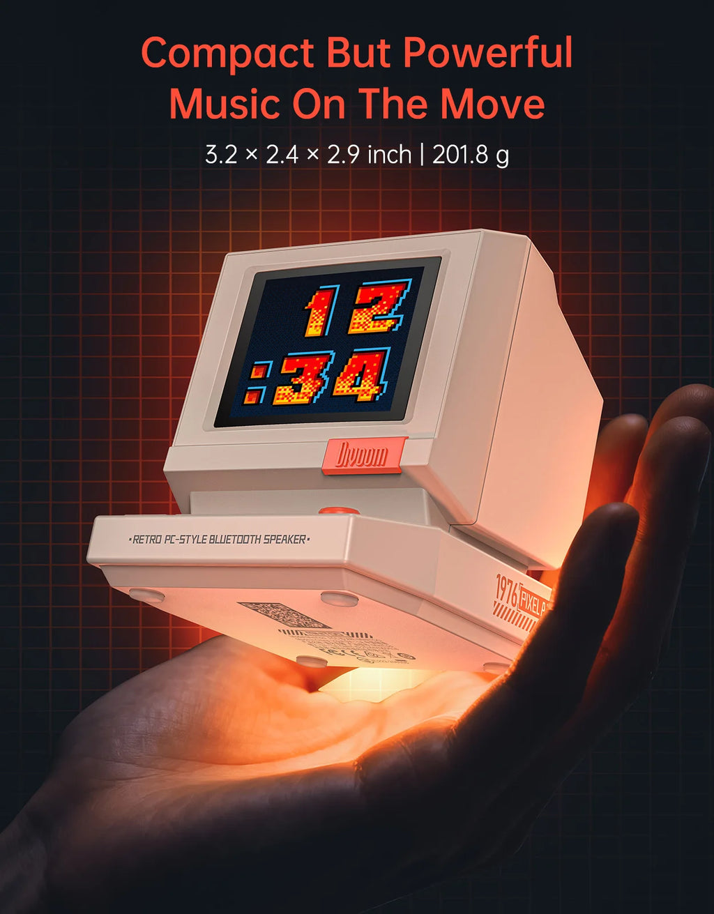 Divoom MiniToo – Enceinte Bluetooth Rétro à Écran Pixel LED