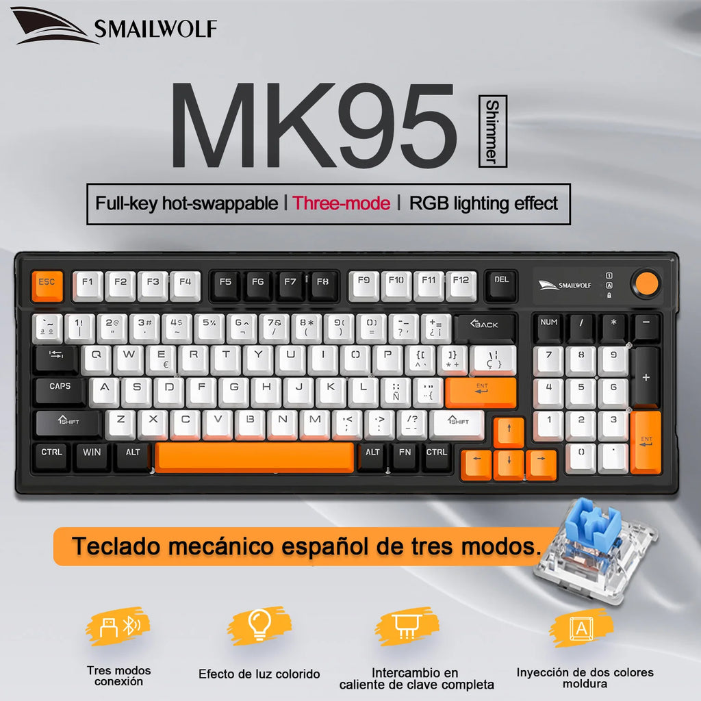 MK95 Wireless Mechanical Keyboard – Bluetooth RGB Custom Design