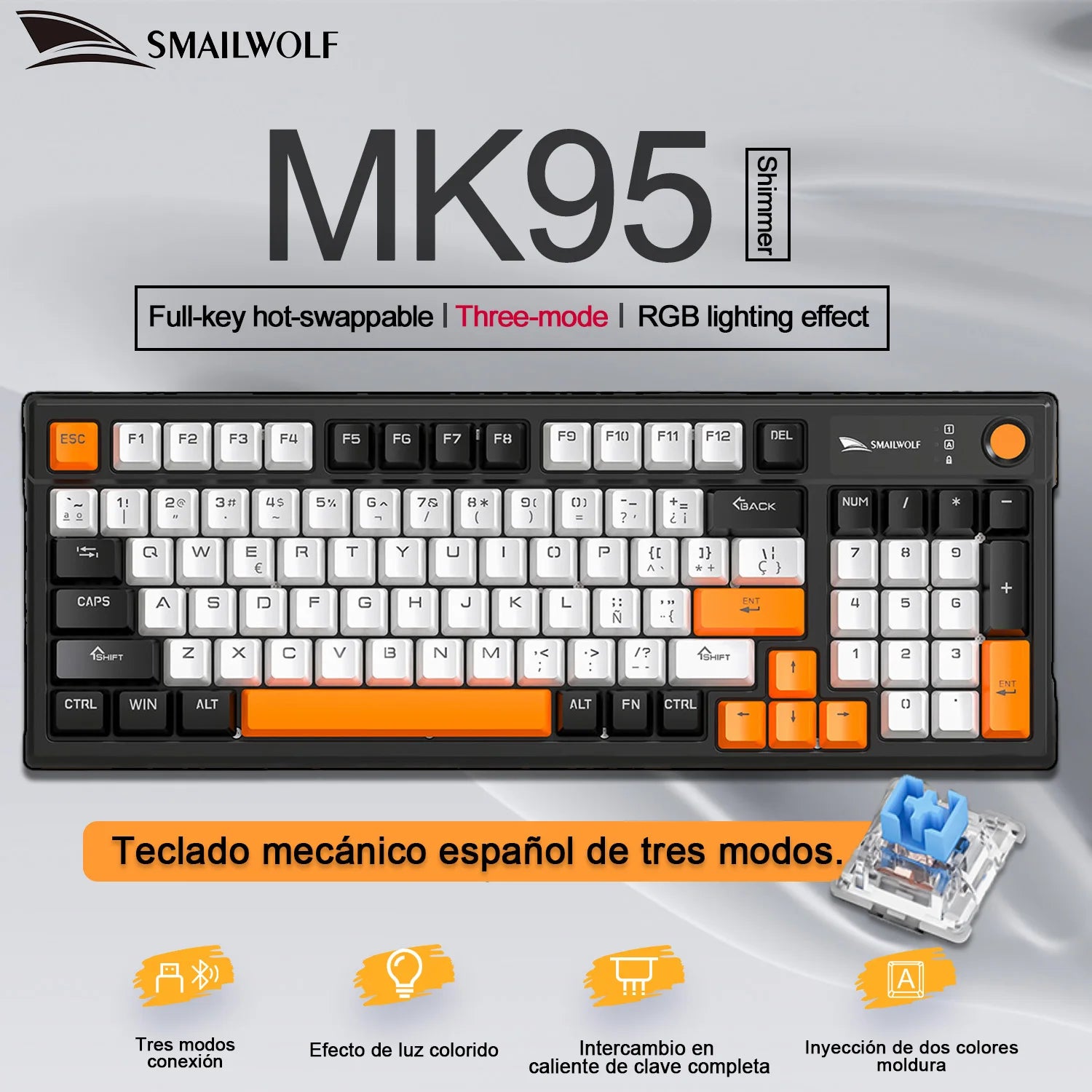 MK95 Wireless Mechanical Keyboard – Bluetooth RGB Custom Design