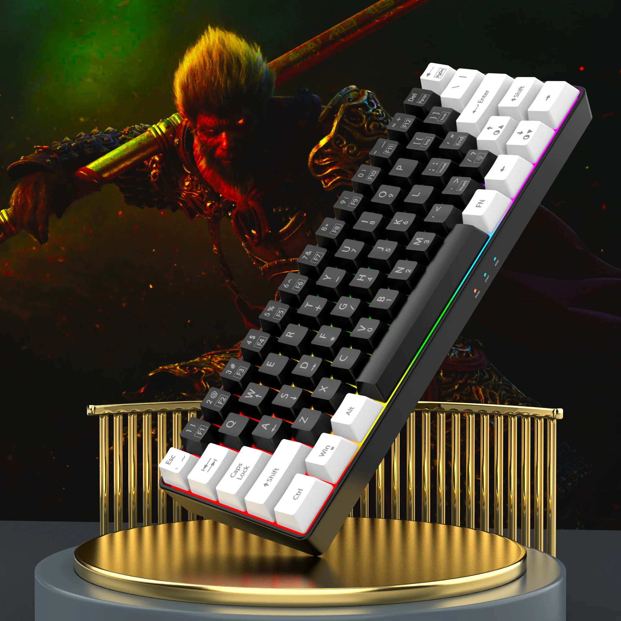 Clavier Gaming 60% Filaire – Ultra-Compact, RGB & Résistant