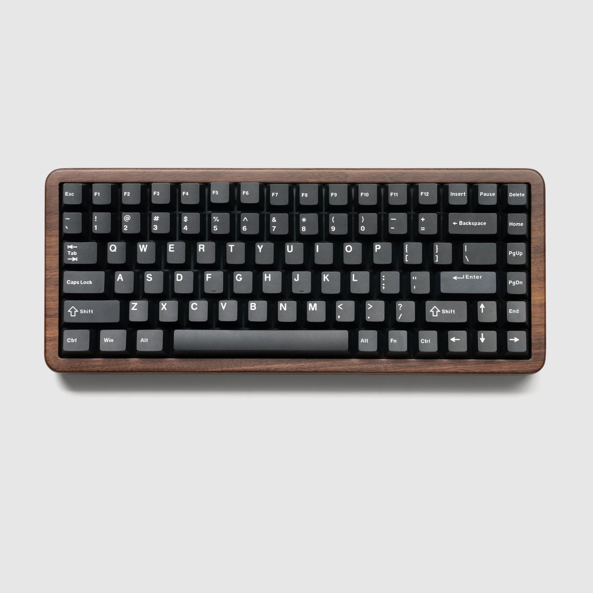 Clavier Mécanique bois minimaliste 75% Bois Noyer, Tri-Mode, VIA