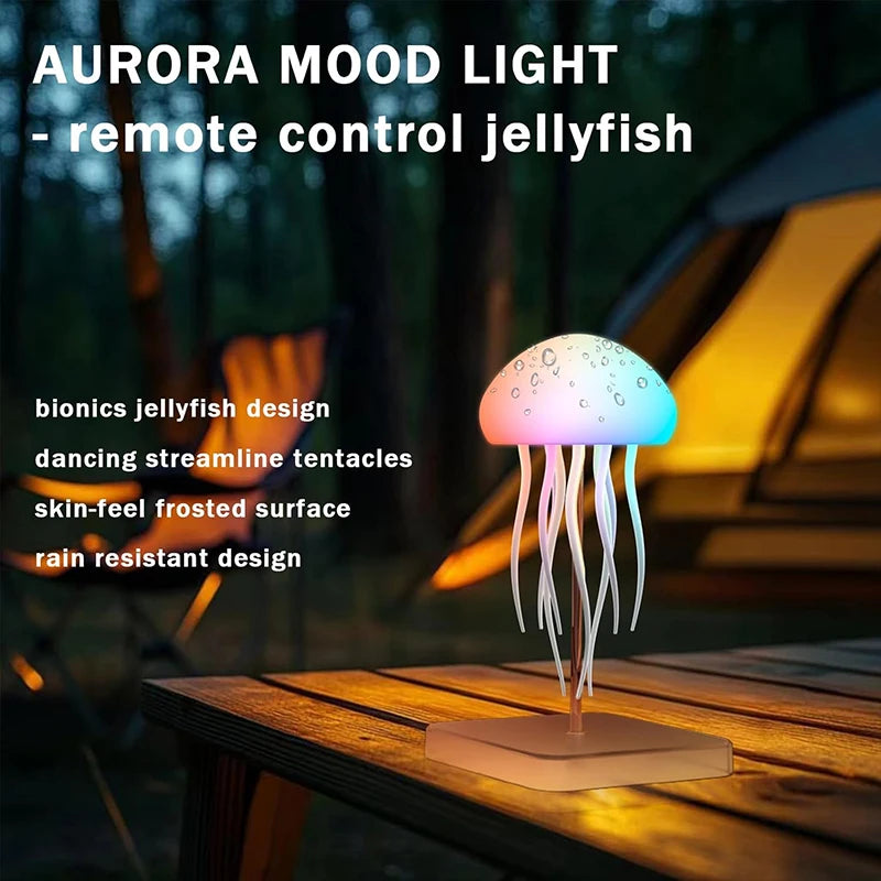 Lampe Méduse LED RGB Rechargeable – 9 Tentacules – Tactile & Télécommande