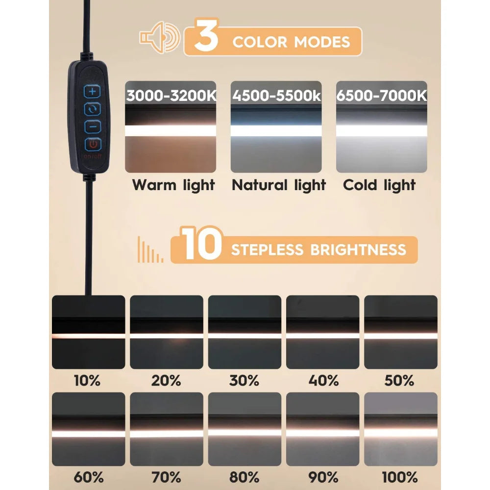 Lampe de bureau LED minimaliste – intensité réglable tactile, design en acier inoxydable