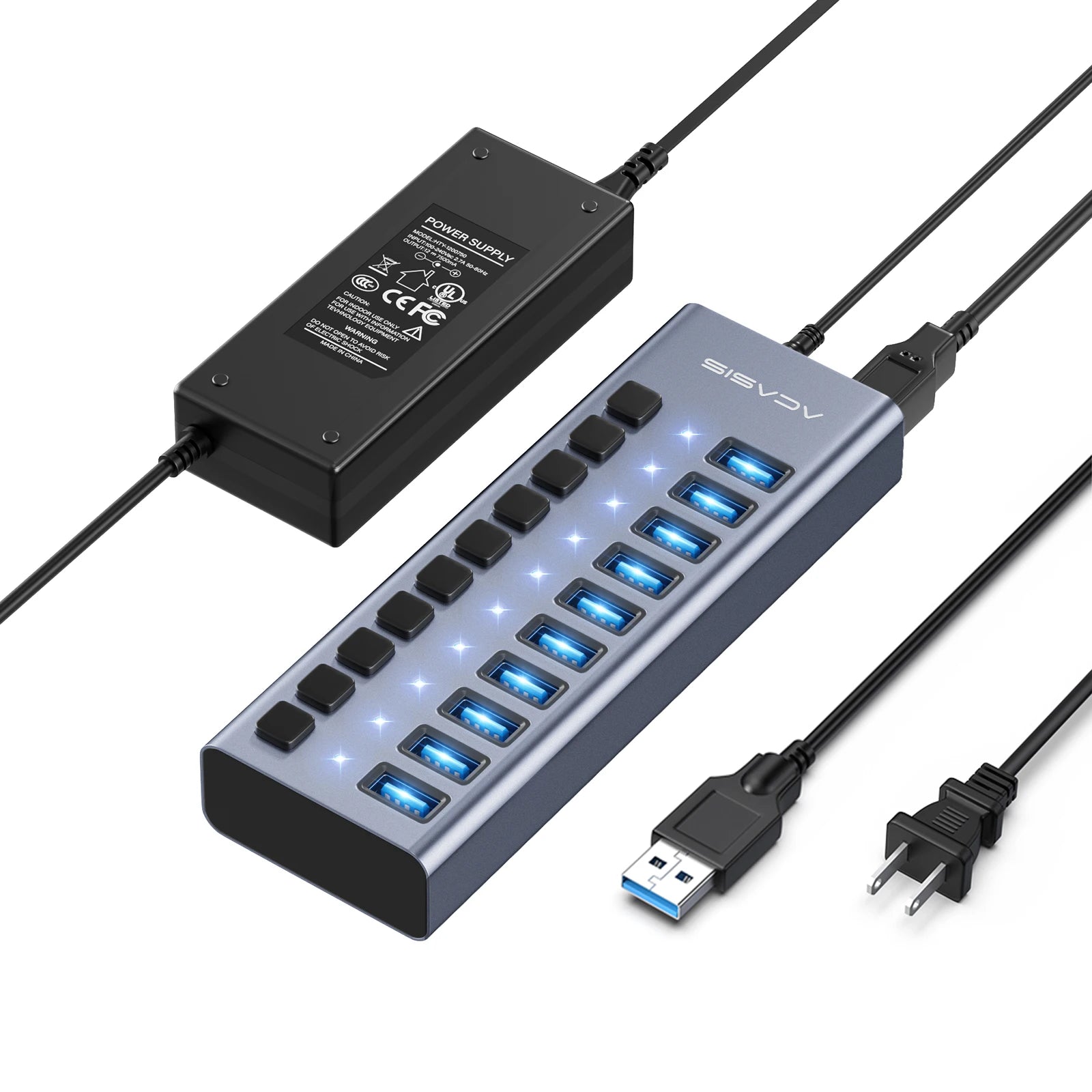 Hub USB Acasis 3.1 – 10 Gbps, Contrôle Total & Organisation Structurée (matériel PRO)