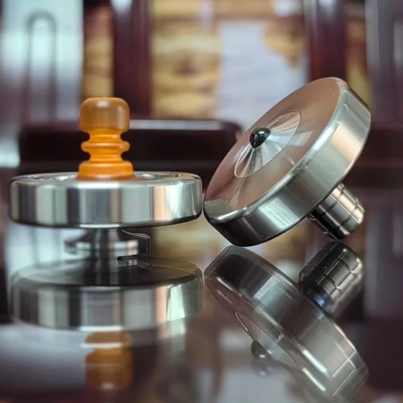 Toupie Gyroscopique en Métal – Rotation Manuelle de Bureau