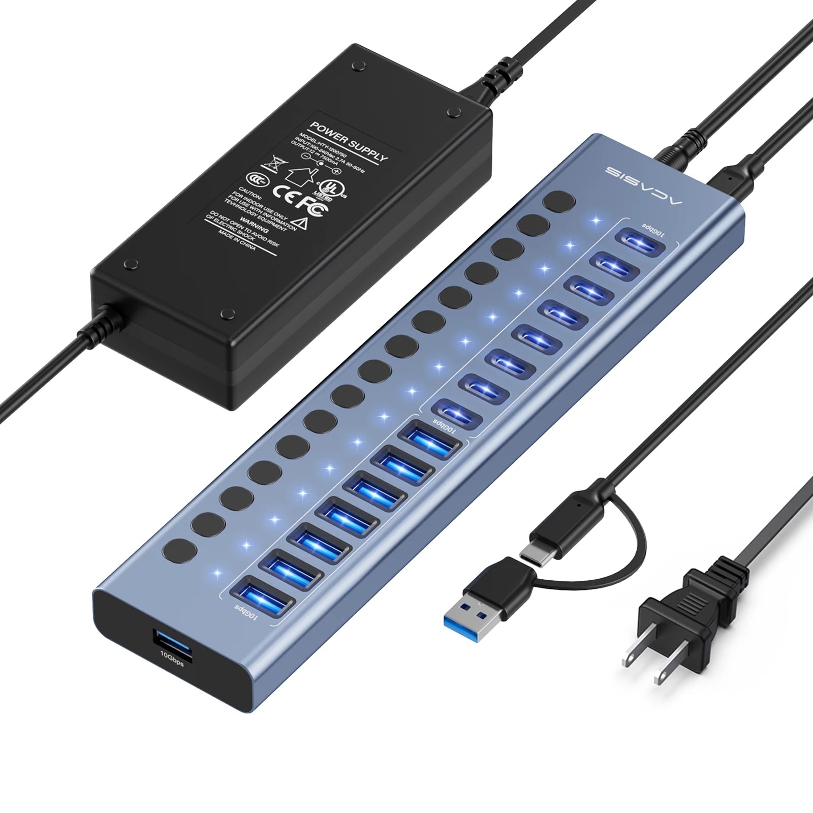 Hub USB Acasis 3.1 – 10 Gbps, Contrôle Total & Organisation Structurée (matériel PRO)