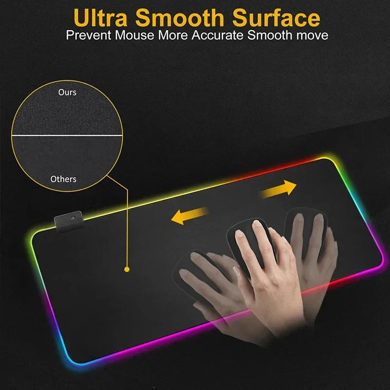 Tapis de Souris XXL RGB – Surface Étendue & Éclairage Dynamique