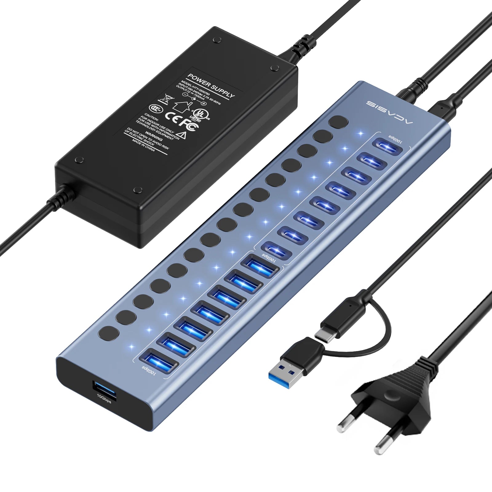 Hub USB Acasis 3.1 – 10 Gbps, Contrôle Total & Organisation Structurée (matériel PRO)