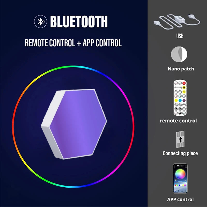 Lampe Murale LED Quantum RGB – Version Bluetooth ou WiFi