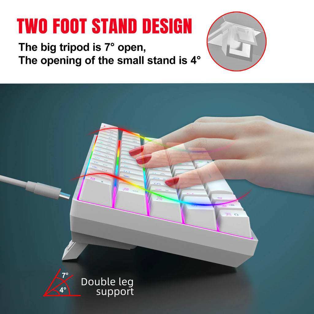 Clavier Gaming 60% Filaire – Ultra-Compact, RGB & Résistant