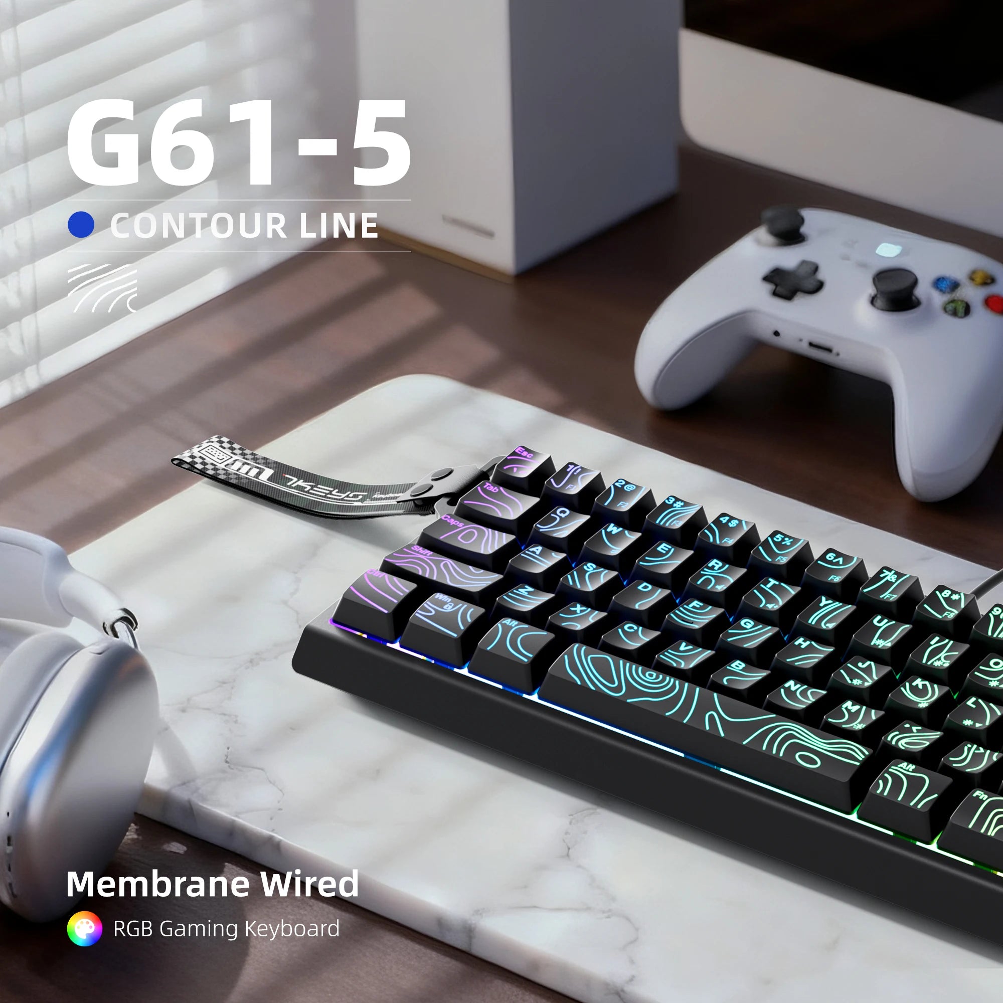 Clavier Compact 60% Filaire – RGB Dynamique & Design Dégradé