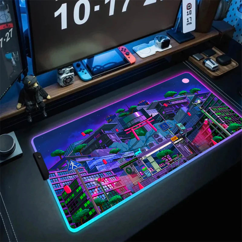 Tapis de Souris XXL RGB – Surface Étendue & Éclairage Dynamique