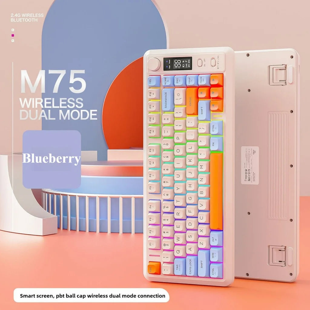 Clavier Gaming Sans Fil FreeWolf M75 – 82 Touches, OLED, RGB & Autonomie Renforcée