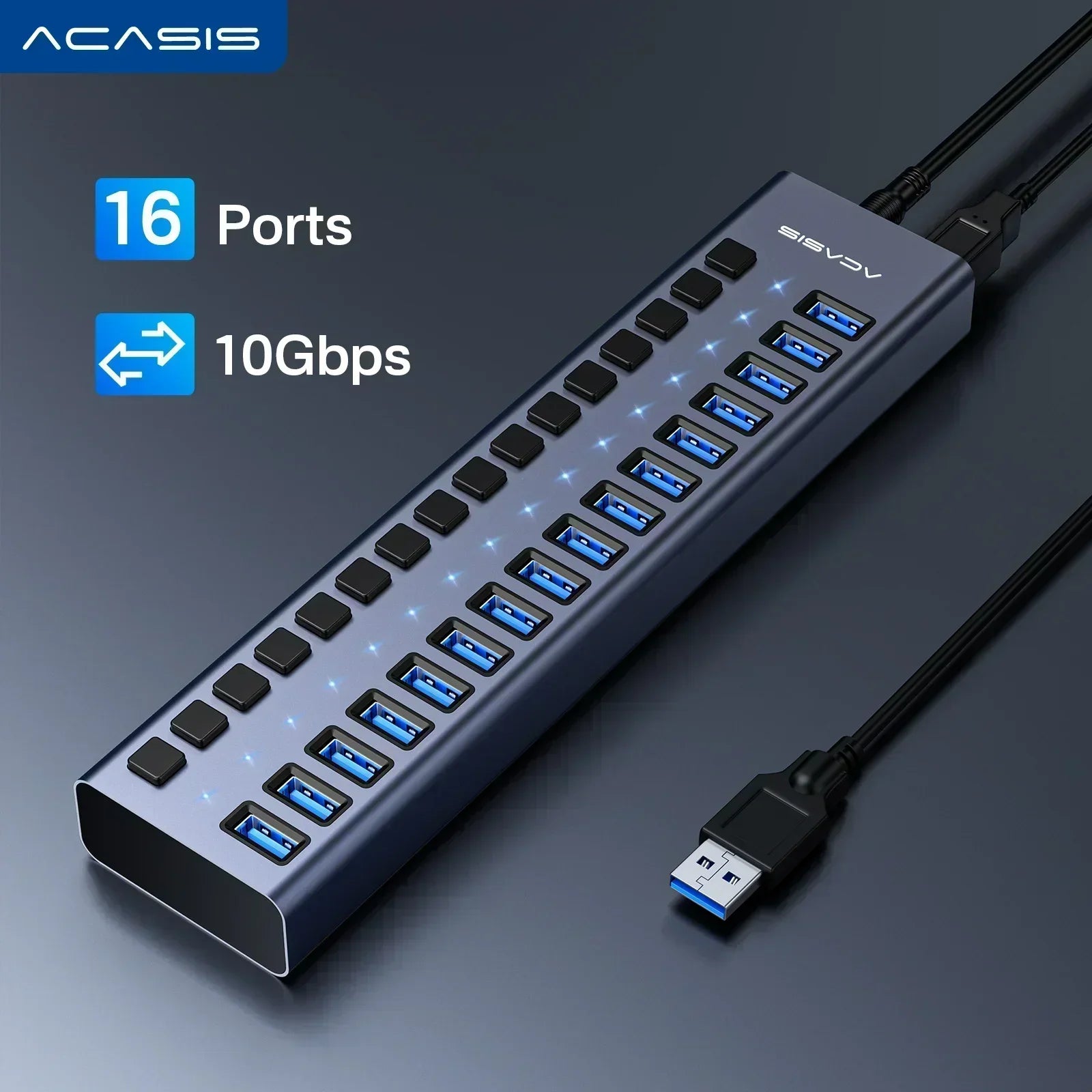 Hub USB Acasis 3.1 – 10 Gbps, Contrôle Total & Organisation Structurée (matériel PRO)