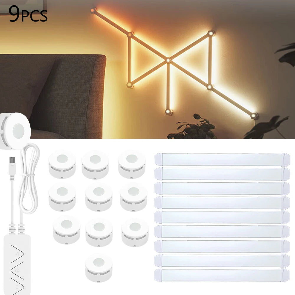 Appliques Murales LED RGBIC Connectées – Kit Modulaire WiFi & Contrôle Vocal