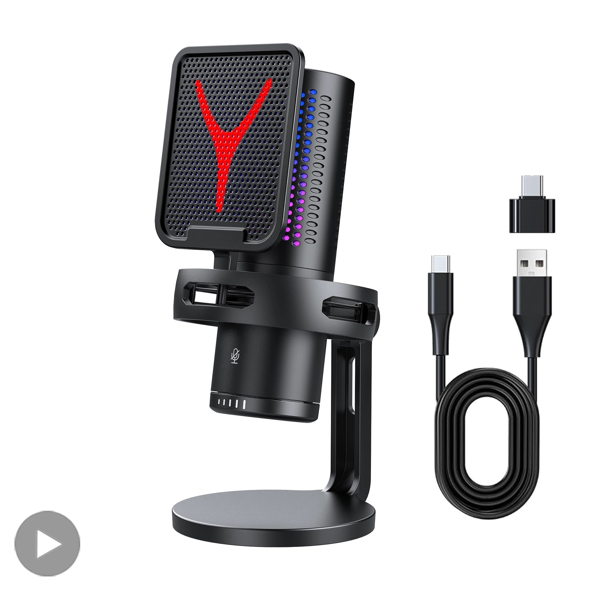Microphone Gaming Condensateur RGB — Studio & Streaming