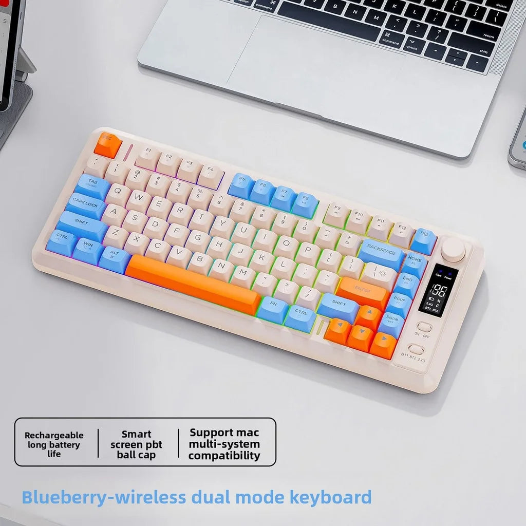 Clavier Gaming Sans Fil FreeWolf M75 – 82 Touches, OLED, RGB & Autonomie Renforcée