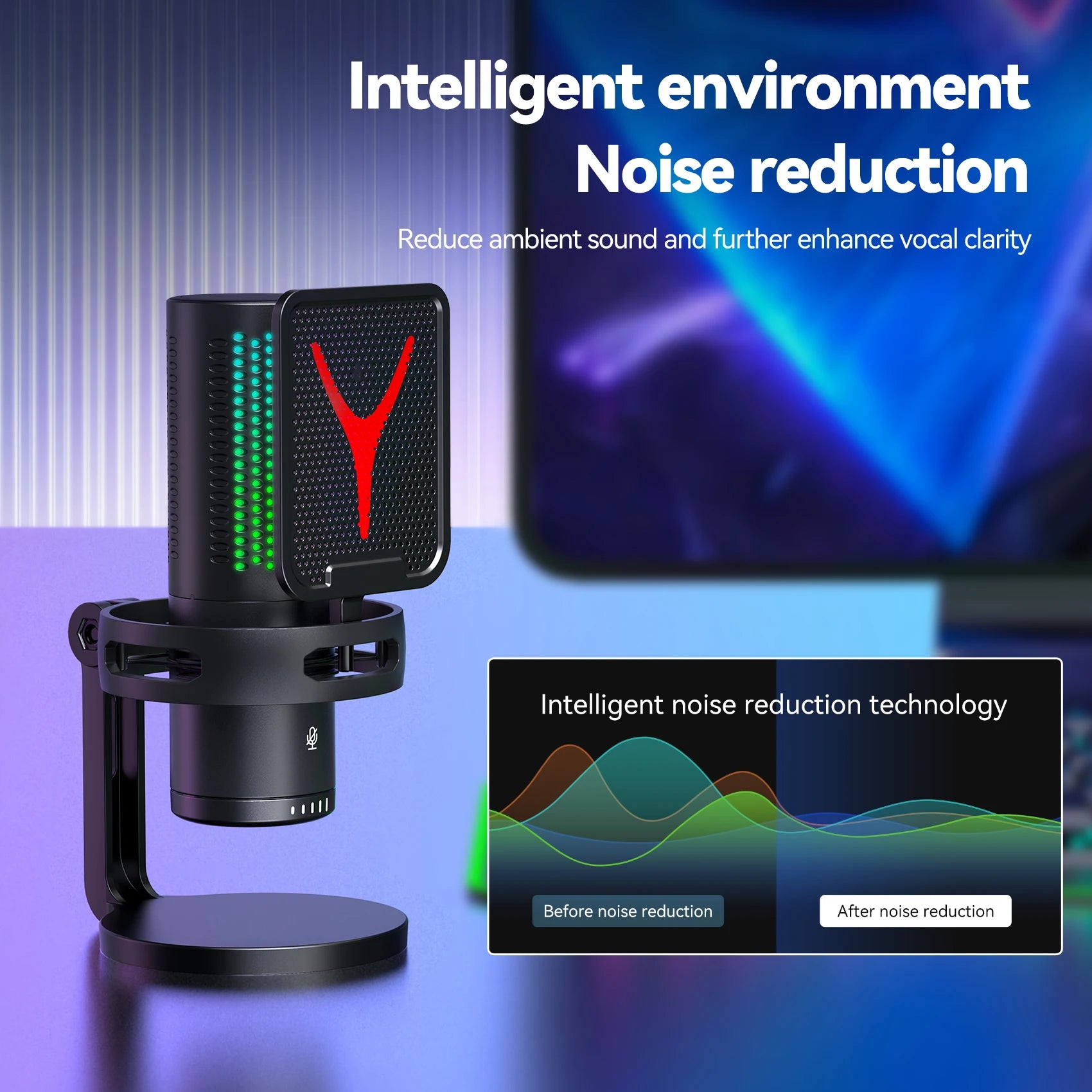 Microphone Gaming Condensateur RGB — Studio & Streaming